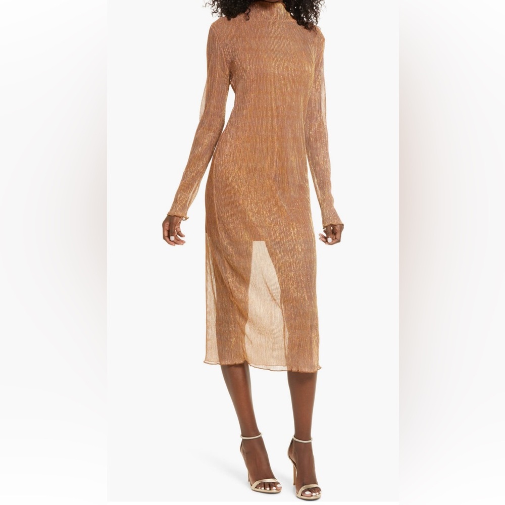 Leith Gold Sheer Metallic Dress XS /S